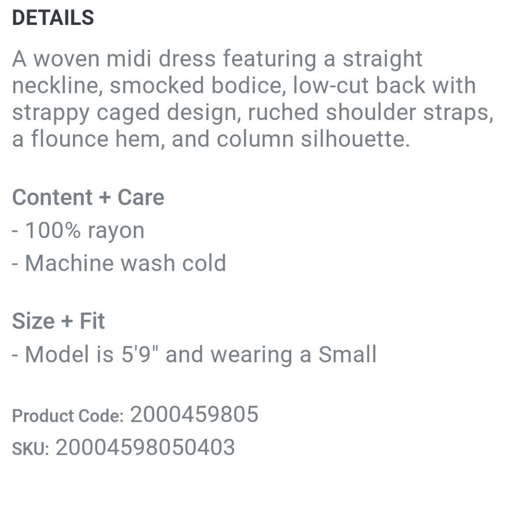 Forever 21 Smocked Strappy Back Maxi Dress sz Medium                🎉 HP - Picture 11 of 12